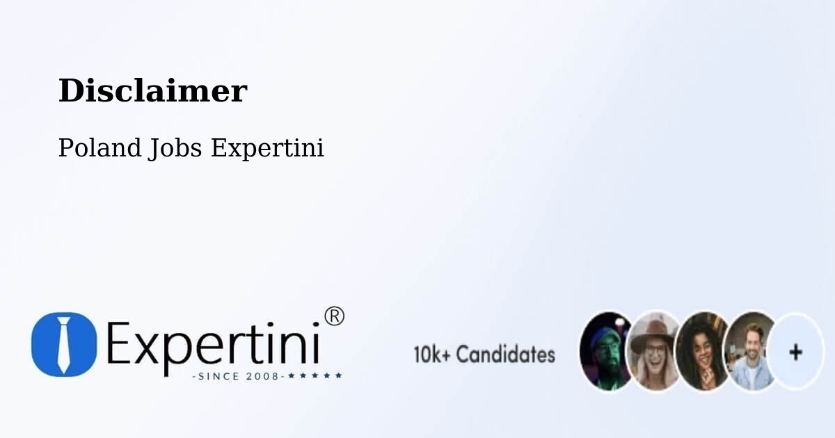 Disclaimer – Zagórów - Poland Jobs Expertini